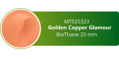 Golden Copper Glamour  BioThane 25 mm